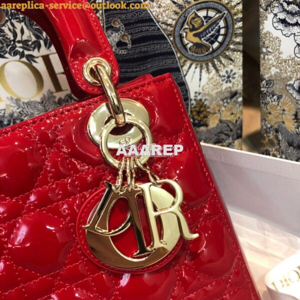 Replica Dior My ABCdior Lady Dior Bag in Patent Calfskin M0538 Red 6