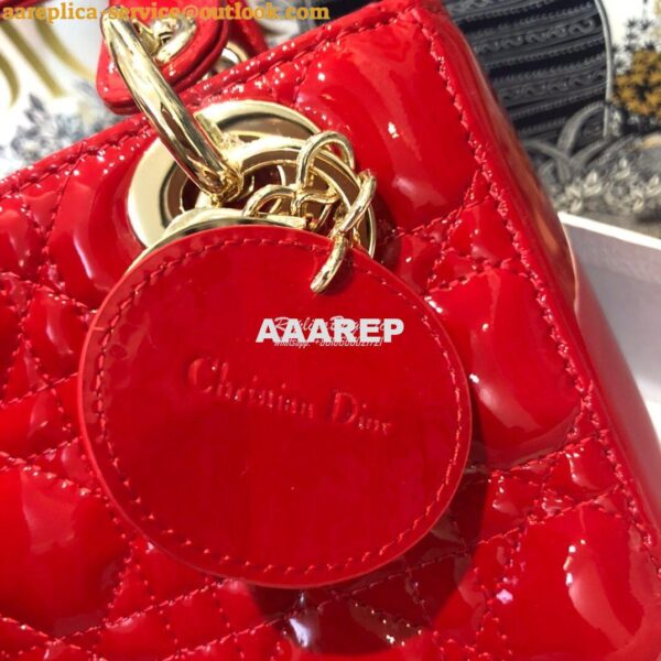 Replica Dior My ABCdior Lady Dior Bag in Patent Calfskin M0538 Red 7