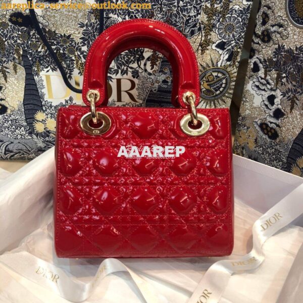 Replica Dior My ABCdior Lady Dior Bag in Patent Calfskin M0538 Red 10