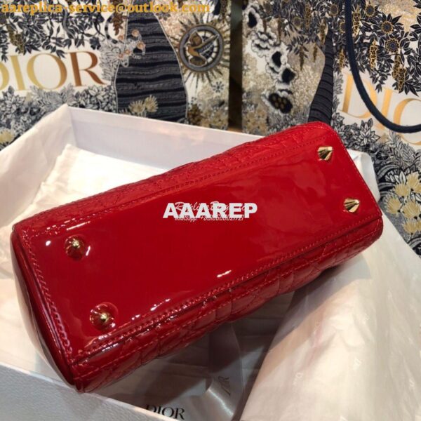 Replica Dior My ABCdior Lady Dior Bag in Patent Calfskin M0538 Red 11