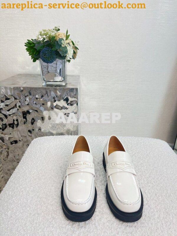 Replica Dior Boy Loafer White Brushed Calfskin KDB759 3