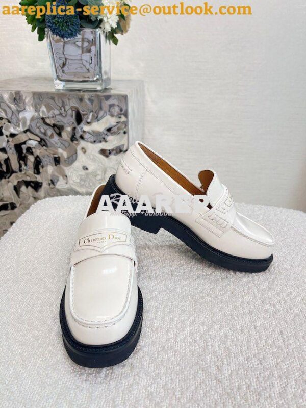 Replica Dior Boy Loafer White Brushed Calfskin KDB759 4