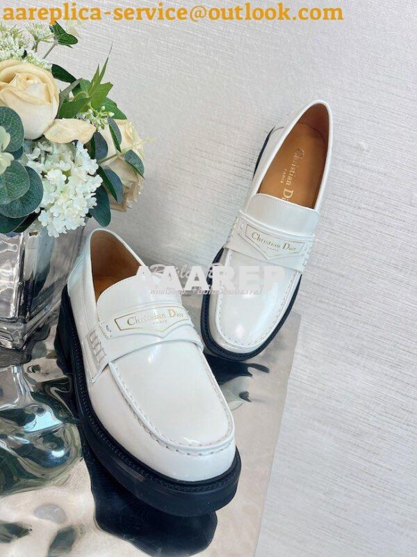 Replica Dior Boy Loafer White Brushed Calfskin KDB759 5