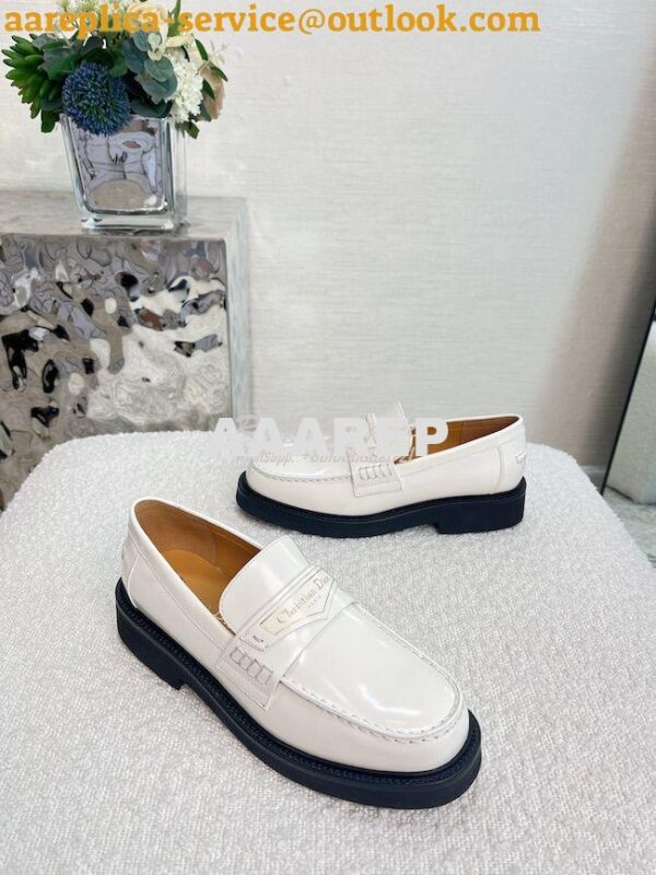 Replica Dior Boy Loafer White Brushed Calfskin KDB759 6