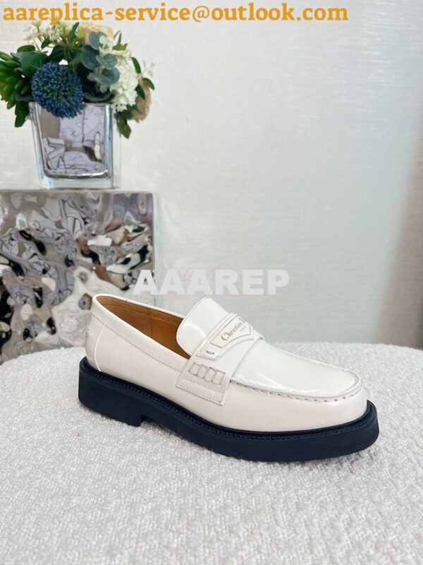 Replica Dior Boy Loafer White Brushed Calfskin KDB759 7