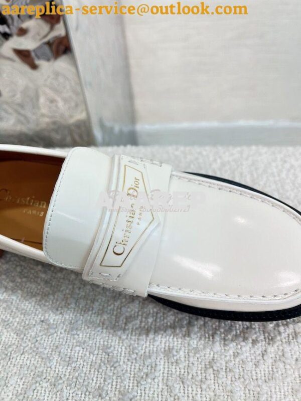 Replica Dior Boy Loafer White Brushed Calfskin KDB759 8