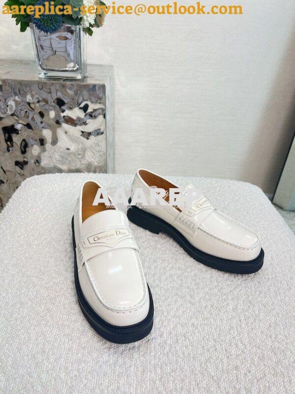 Replica Dior Boy Loafer White Brushed Calfskin KDB759 9