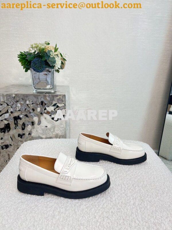 Replica Dior Boy Loafer White Brushed Calfskin KDB759 10