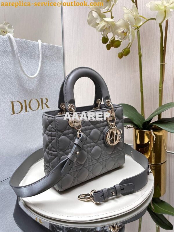 Replica Dior My ABCdior Lady Dior Bag Lambskin M0538 Gray 3