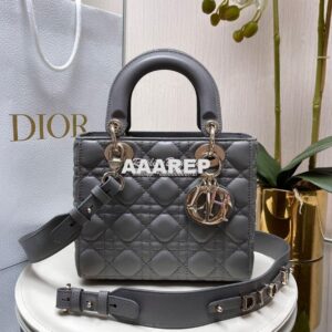 Replica Dior My ABCdior Lady Dior Bag Lambskin M0538 Gray 2