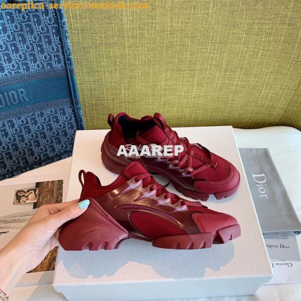 Replica Dior D-Connect Sneaker Technical Fabric Burgundy 7