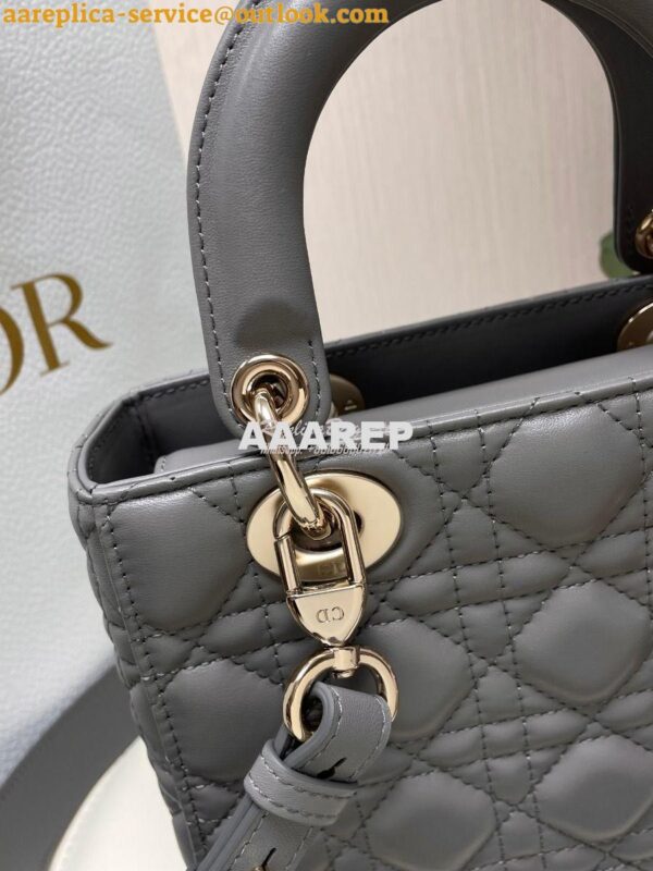 Replica Dior My ABCdior Lady Dior Bag Lambskin M0538 Gray 6