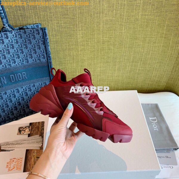 Replica Dior D-Connect Sneaker Technical Fabric Burgundy 8