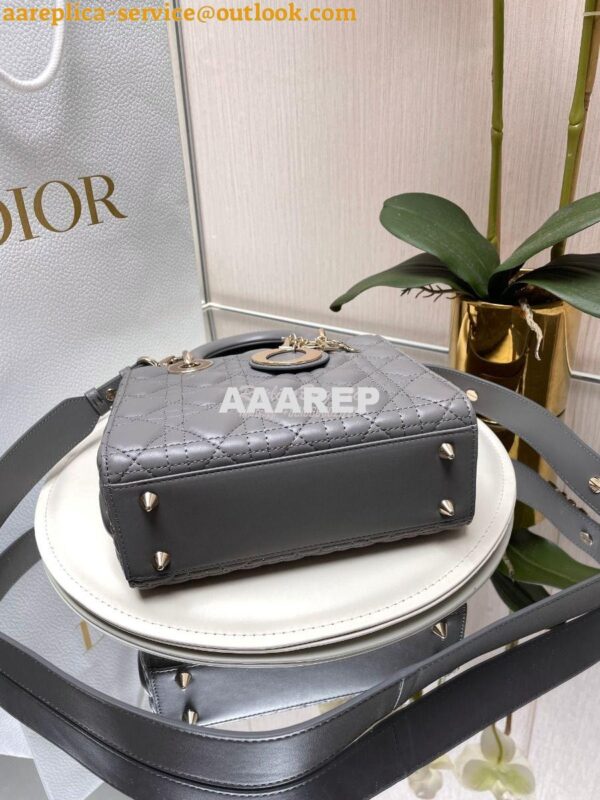 Replica Dior My ABCdior Lady Dior Bag Lambskin M0538 Gray 8