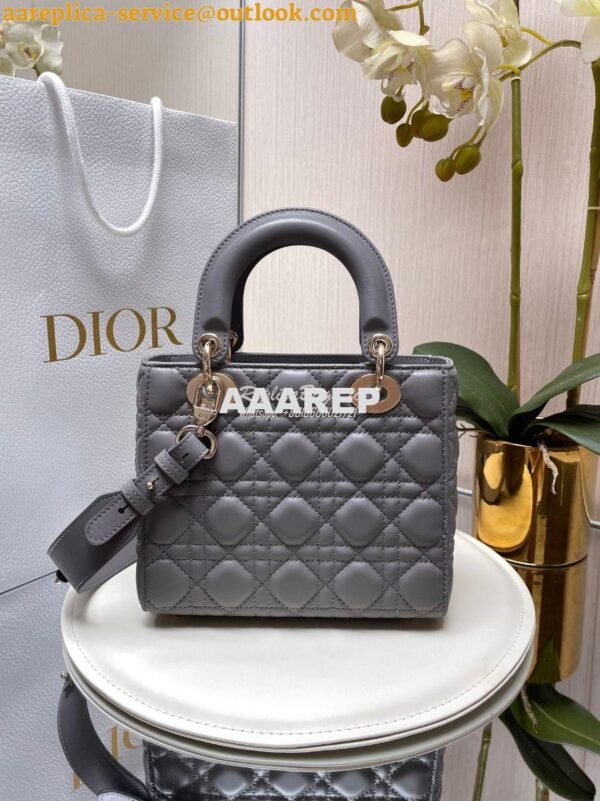 Replica Dior My ABCdior Lady Dior Bag Lambskin M0538 Gray 9