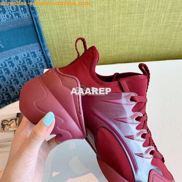 Replica Dior D-Connect Sneaker Technical Fabric Burgundy 8