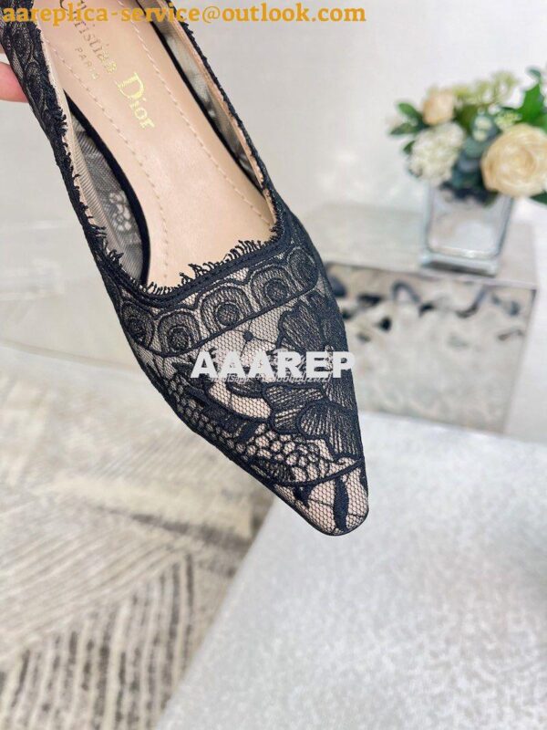 Replica Dior Capture Pump Black Transparent Mesh Embroidered with Dior 7