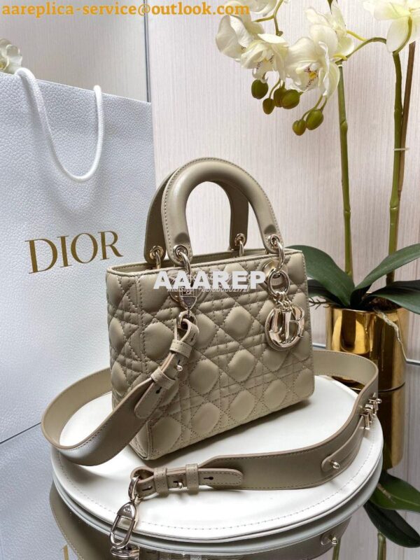 Replica Dior My ABCdior Lady Dior Bag Lambskin M0538 Natural 3