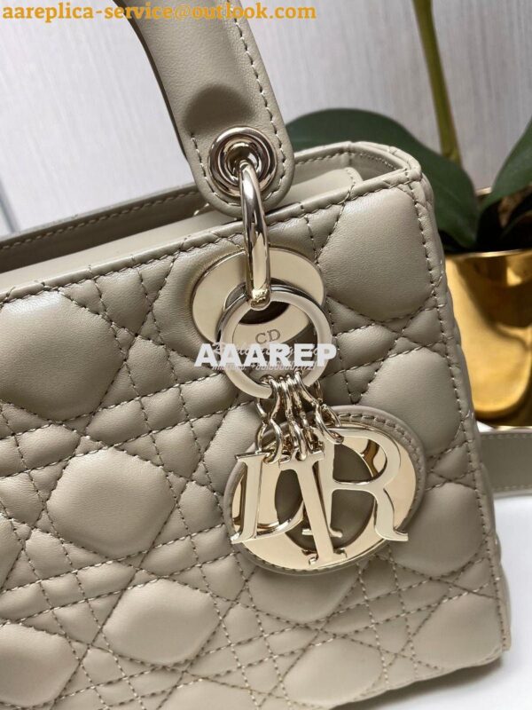 Replica Dior My ABCdior Lady Dior Bag Lambskin M0538 Natural 5