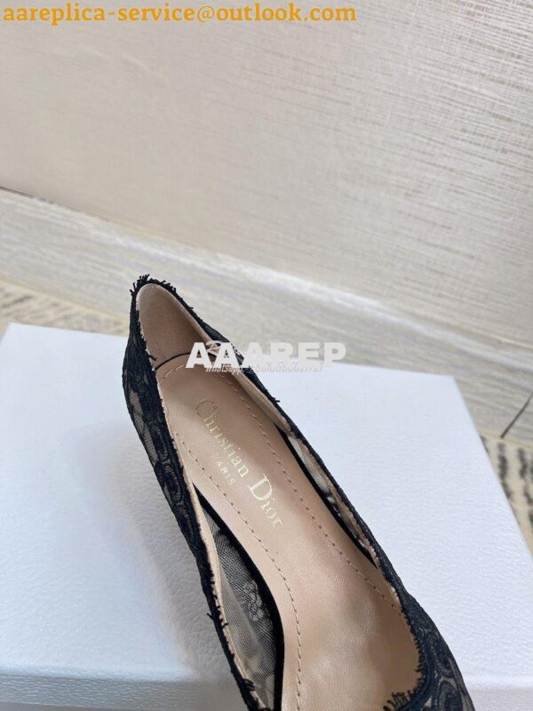 Replica Dior Capture Pump Black Transparent Mesh Embroidered with Dior 10