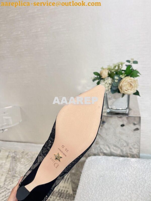 Replica Dior Capture Pump Black Transparent Mesh Embroidered with Dior 12