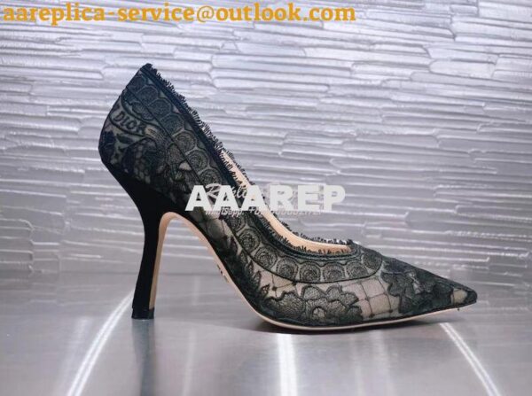 Replica Dior Capture Pump Black Transparent Mesh Embroidered with Dior 14