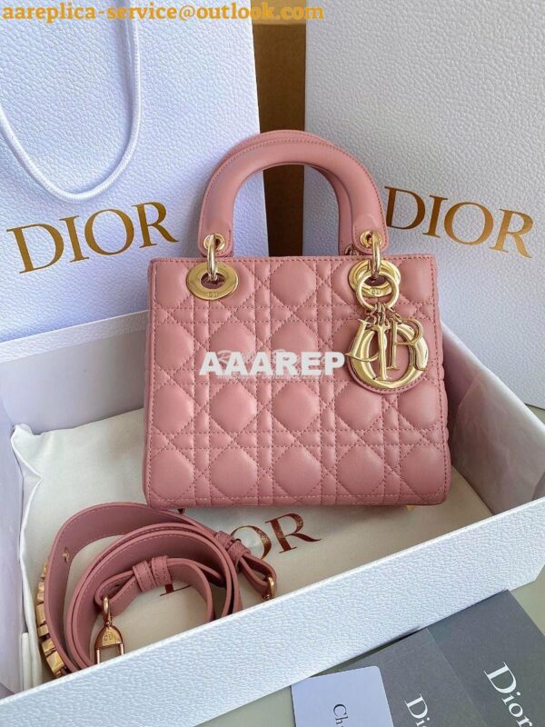 Replica Dior My ABCdior Lady Dior Bag M0538 Antique Pink Cannage Lambs 3