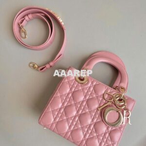 Replica Dior My ABCdior Lady Dior Bag M0538 Antique Pink Cannage Lambs 2