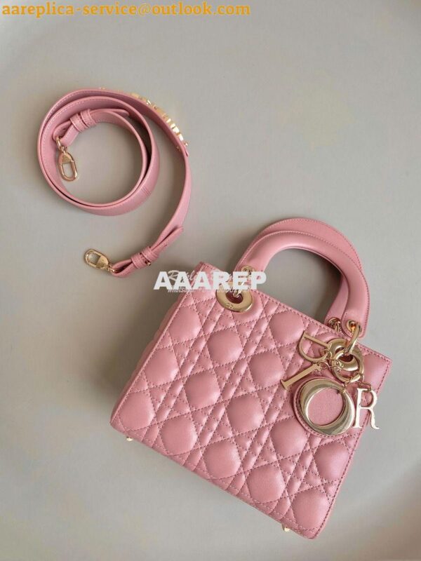 Replica Dior My ABCdior Lady Dior Bag M0538 Antique Pink Cannage Lambs 4