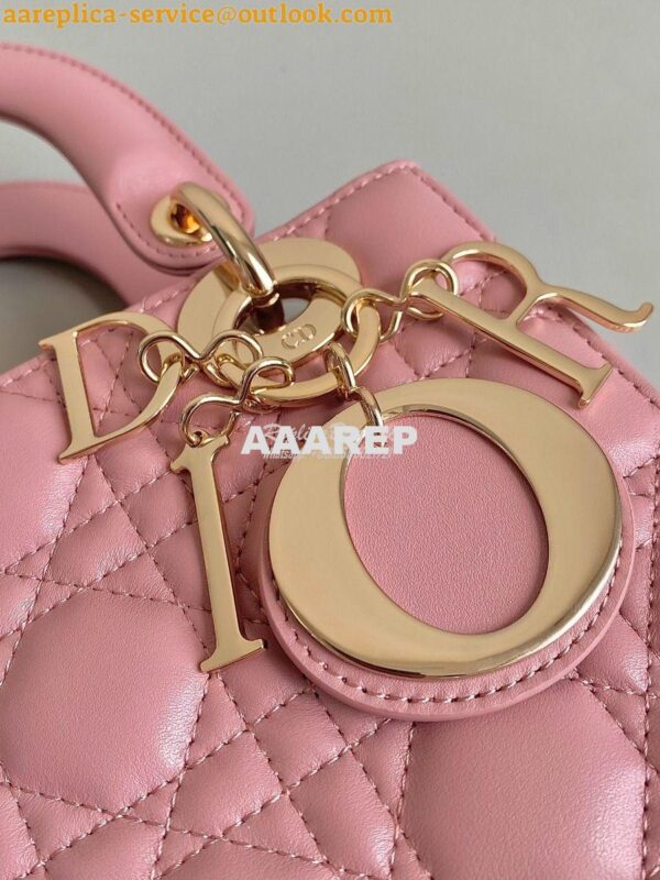 Replica Dior My ABCdior Lady Dior Bag M0538 Antique Pink Cannage Lambs 6