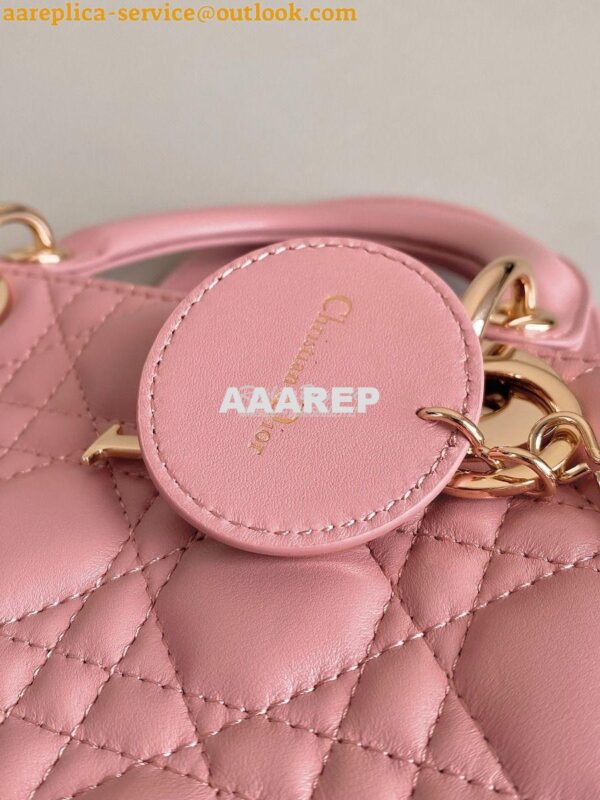 Replica Dior My ABCdior Lady Dior Bag M0538 Antique Pink Cannage Lambs 8