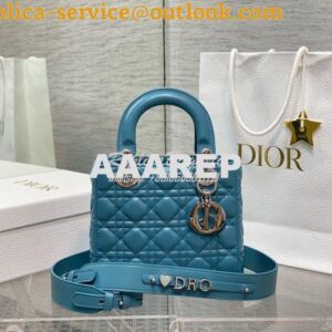 Replica Dior My ABCdior Lady Dior Bag M0538 Azure Blue Cannage Lambski