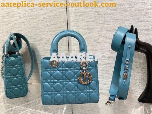 Replica Dior My ABCdior Lady Dior Bag M0538 Azure Blue Cannage Lambski 4