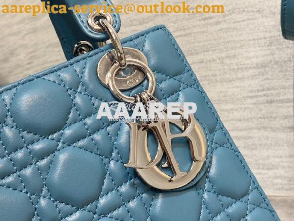 Replica Dior My ABCdior Lady Dior Bag M0538 Azure Blue Cannage Lambski 7