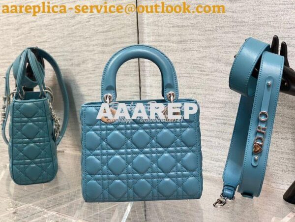 Replica Dior My ABCdior Lady Dior Bag M0538 Azure Blue Cannage Lambski 8