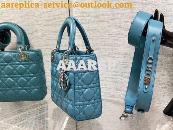 Replica Dior My ABCdior Lady Dior Bag M0538 Azure Blue Cannage Lambski 9