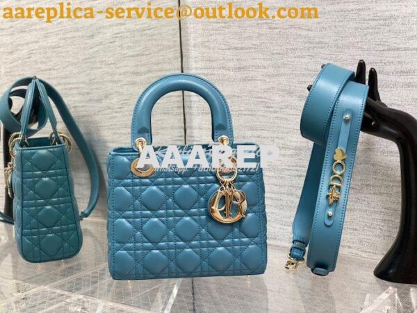 Replica Dior My ABCdior Lady Dior Bag M0538 Azure Blue Cannage Lambski 14