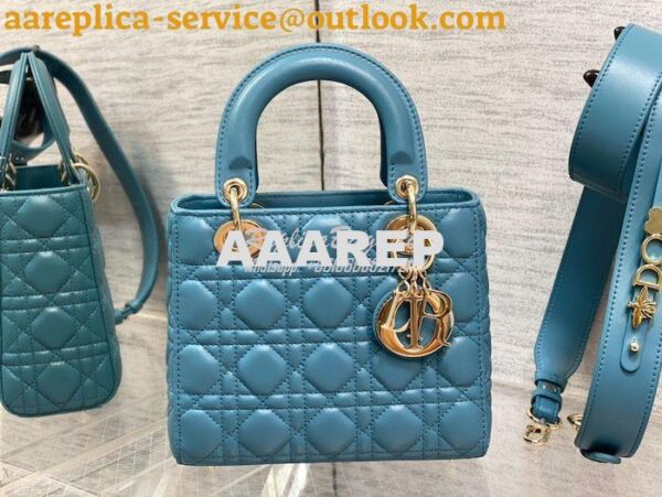 Replica Dior My ABCdior Lady Dior Bag M0538 Azure Blue Cannage Lambski 15