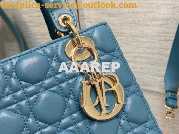 Replica Dior My ABCdior Lady Dior Bag M0538 Azure Blue Cannage Lambski 17