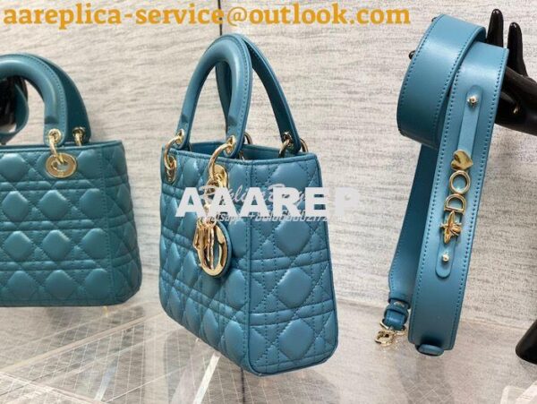 Replica Dior My ABCdior Lady Dior Bag M0538 Azure Blue Cannage Lambski 19