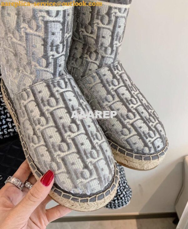 Replica Dior Chez Moi Dior Granville Ankle Boot Grey Oblique Embroider 8