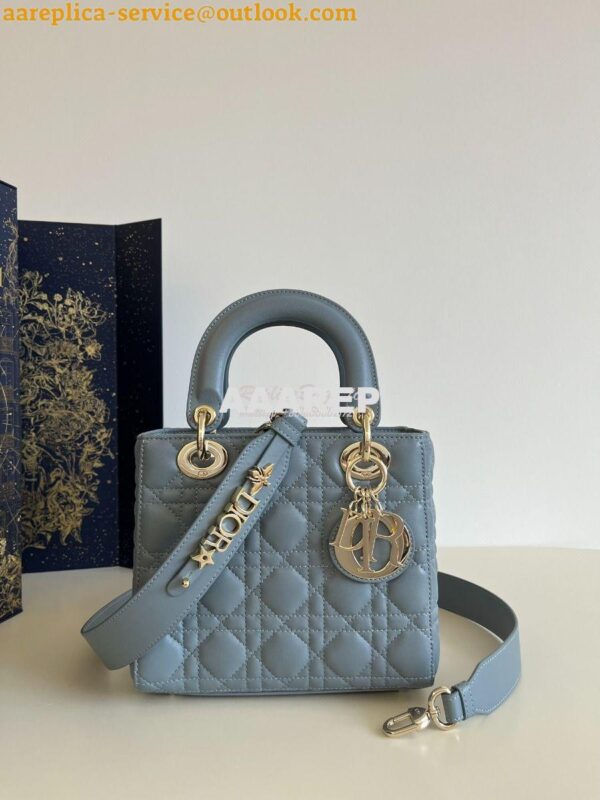 Replica Dior My ABCdior Lady Dior Bag M0538 CloudBlue Cannage Lambskin 3