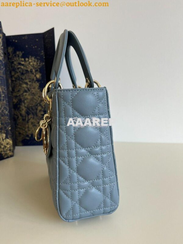 Replica Dior My ABCdior Lady Dior Bag M0538 CloudBlue Cannage Lambskin 4