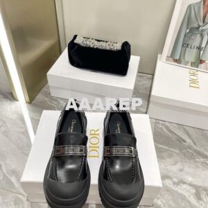 Replica Dior Code Loafer Black Brushed Calfskin KDB749 2