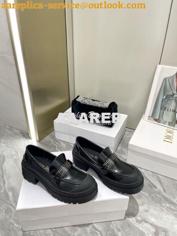 Replica Dior Code Loafer Black Brushed Calfskin KDB749 5