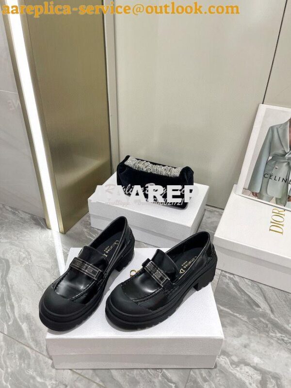 Replica Dior Code Loafer Black Brushed Calfskin KDB749 6