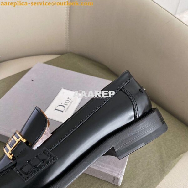 Replica Dior Code Loafer Black Glazed Calfskin KCB633 10