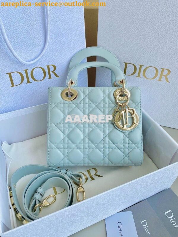 Replica Dior My ABCdior Lady Dior Bag M0538 Placid Blue Cannage Lambsk 3