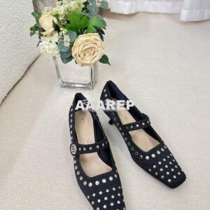 Replica Dior D-Clash Pumps KDP948 Black with Studs 2