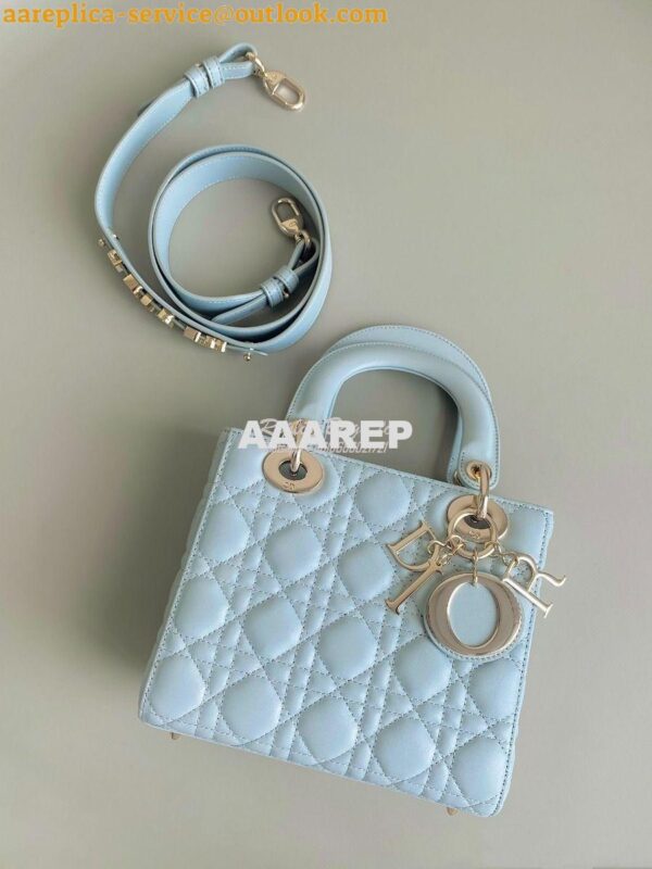 Replica Dior My ABCdior Lady Dior Bag M0538 Placid Blue Cannage Lambsk 5